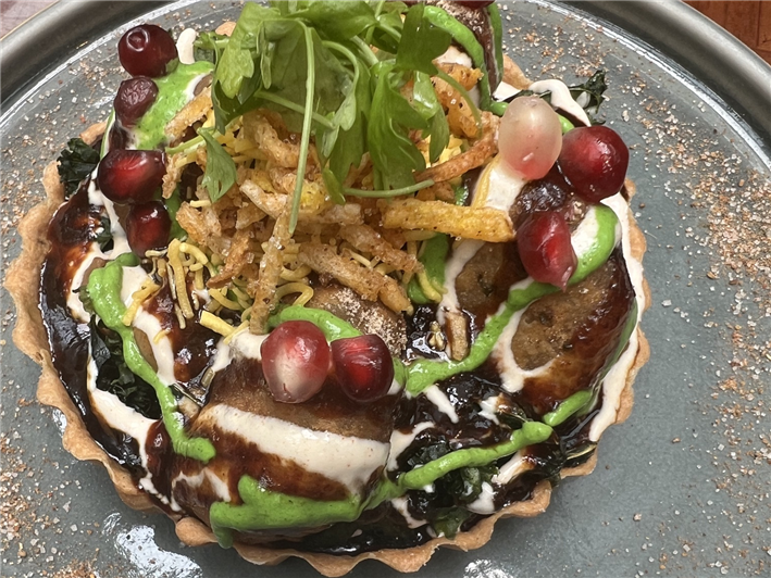 chaat in pastry case
